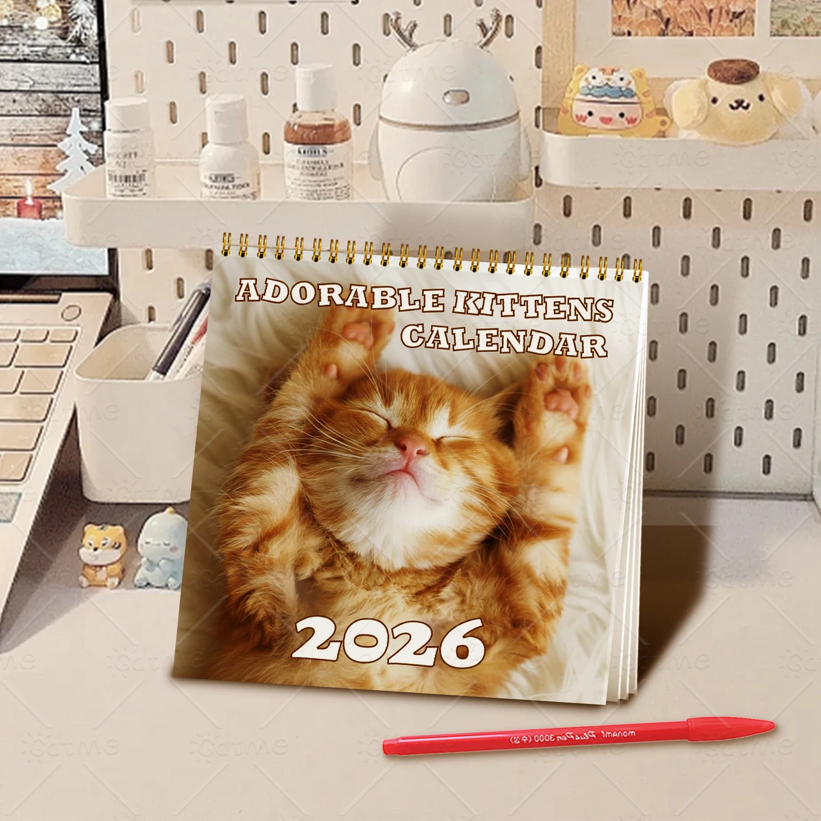 ADORABLE IITTENS CALENDAR Planner with Monthly Layouts - January to December, Birthday & Holiday Gift ,Christmas, Halloween