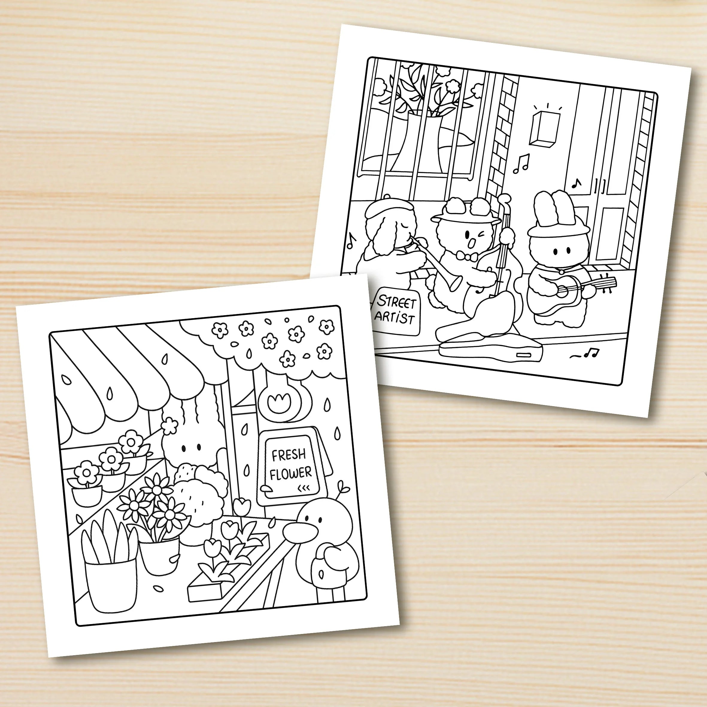 ADORABLE TOWN Bold-easy Patterns Coloring Book for Adults Cute Drawing Book Perfect Gift for Party and Birthday