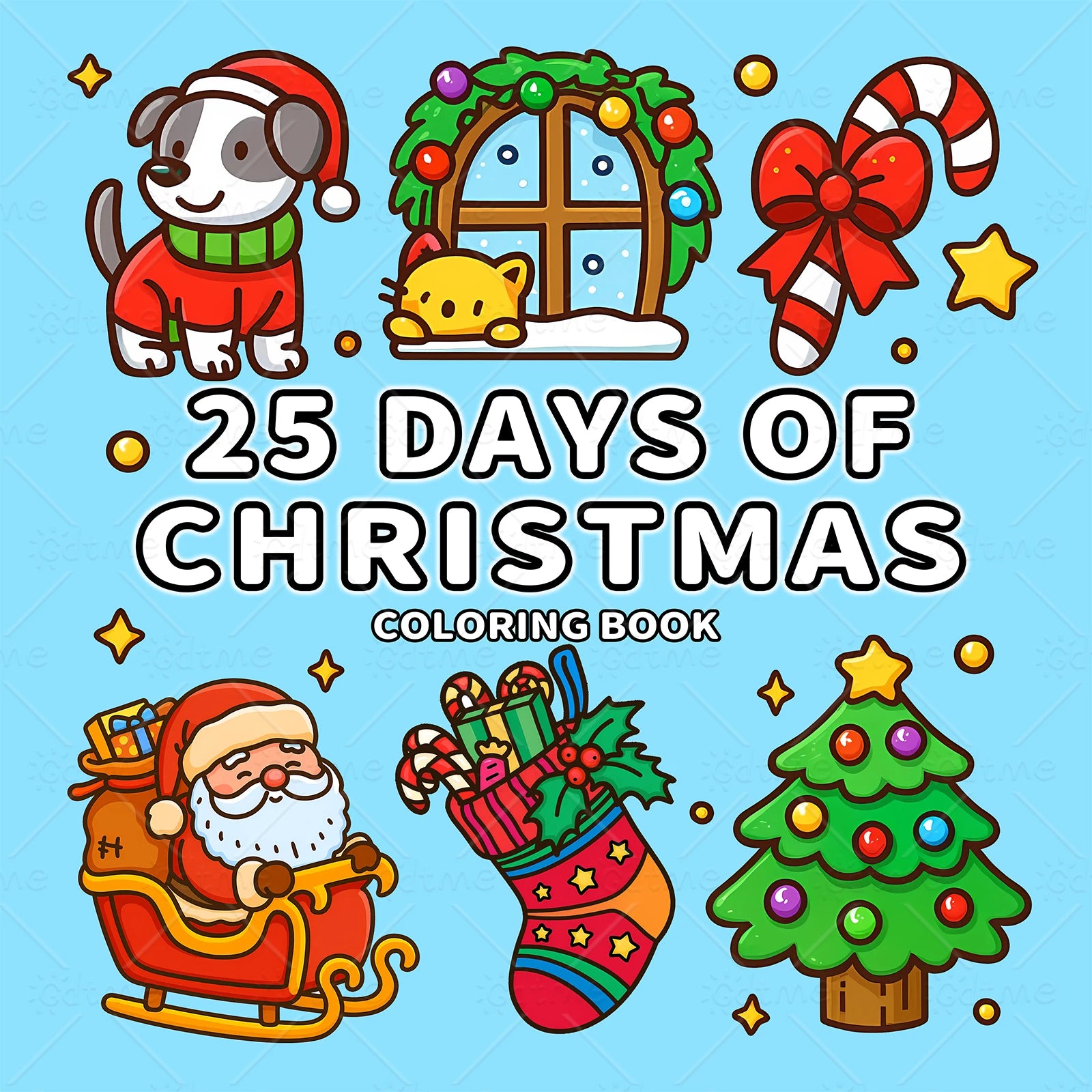 25 DAYSOFF CHRSITMAS Bold-easy Patterns Coloring Book for Adults Cute Drawing Book Perfect Gift for Party and Birthday