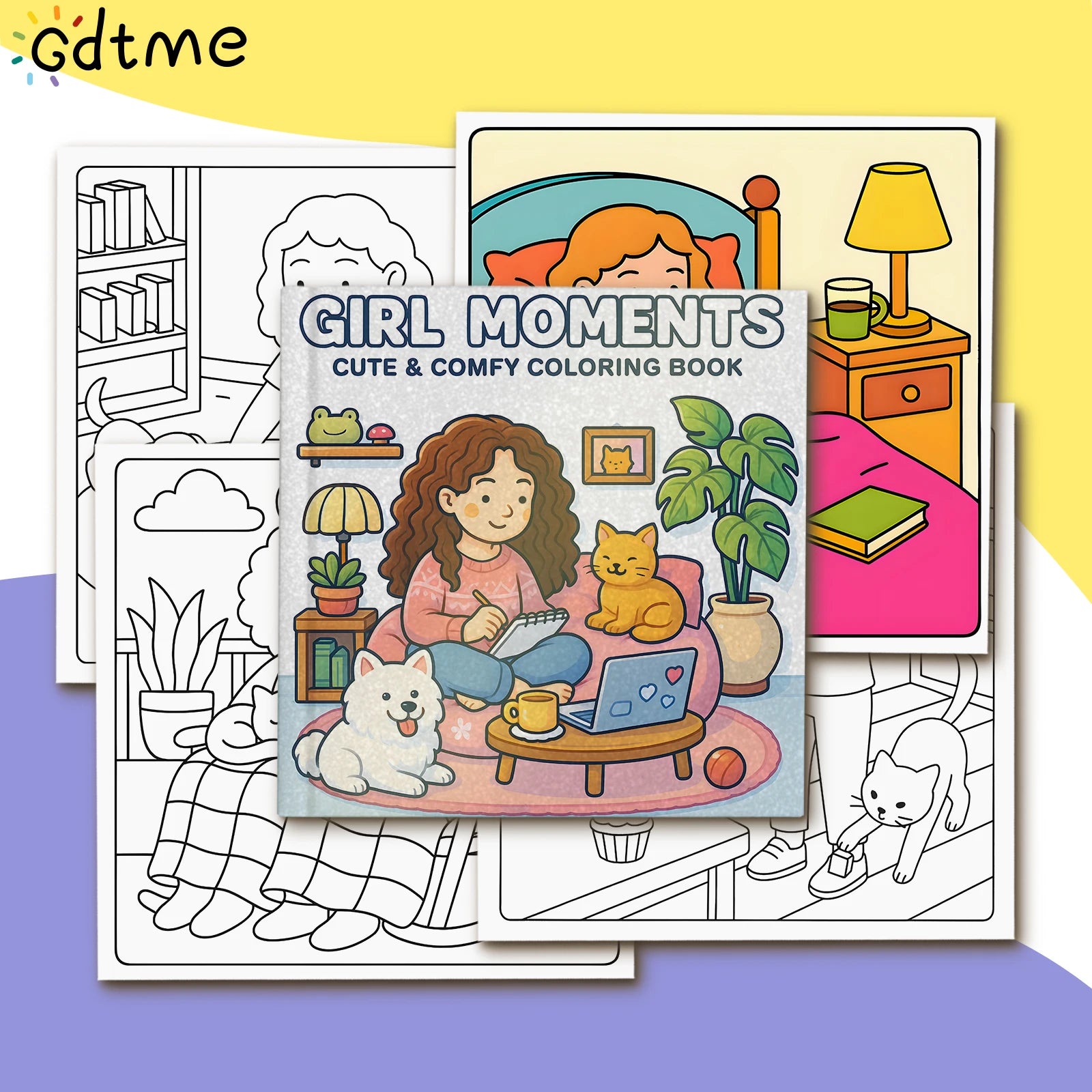 1pc Girl Moments Bold-easy Patterns Coloring Book for Adults Cute Drawing Book Perfect Gift for Party and Birthday