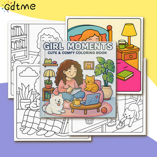 1pc Girl Moments Bold-easy Patterns Coloring Book for Adults Cute Drawing Book Perfect Gift for Party and Birthday