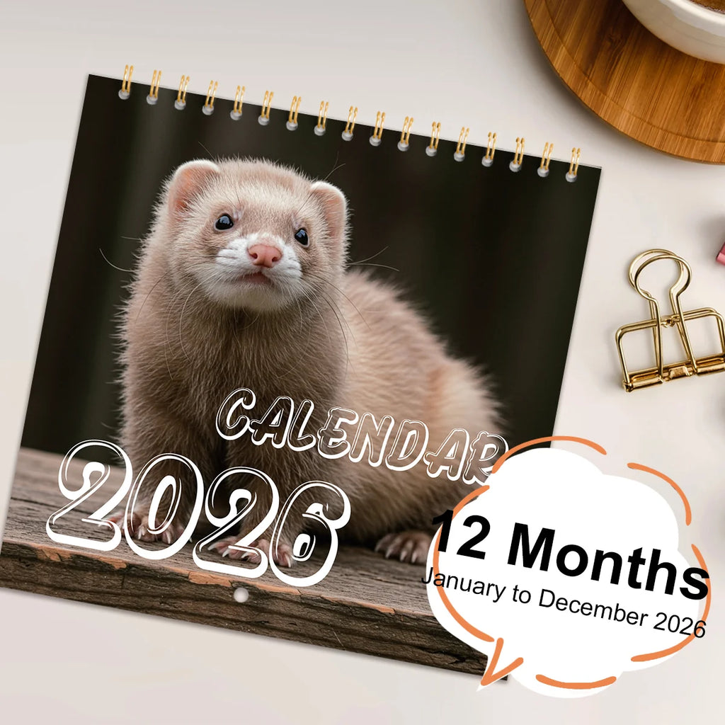 2026 Cute Animal Calendar Planner with Monthly Layouts - January to December, Birthday & Holiday Gift ,Christmas, Halloween