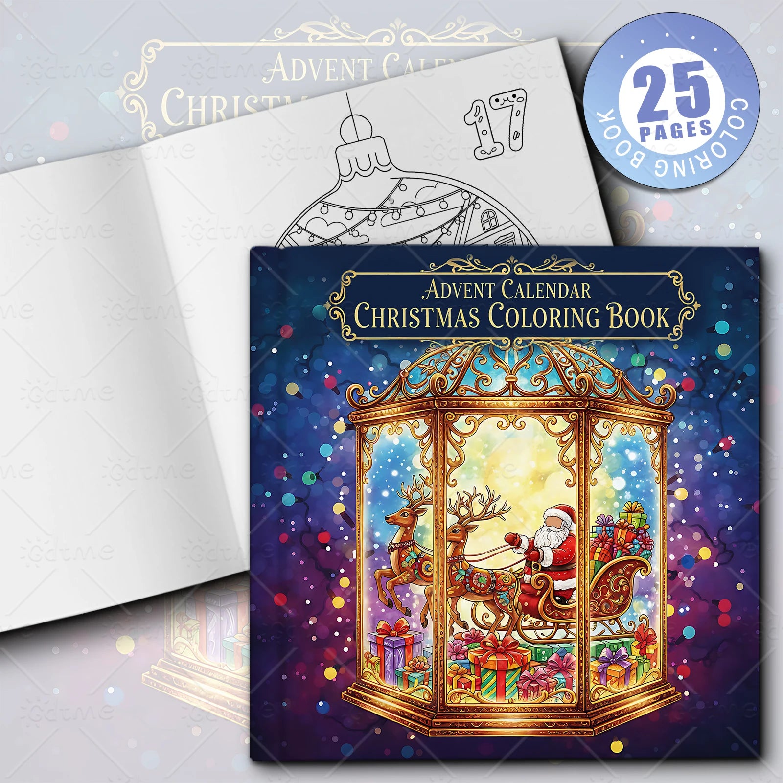 ADVENT CALENDAR CHRISTMAS Bold-easy Patterns Coloring Book for Adults Cute Drawing Book Perfect Gift for Party and Birthday