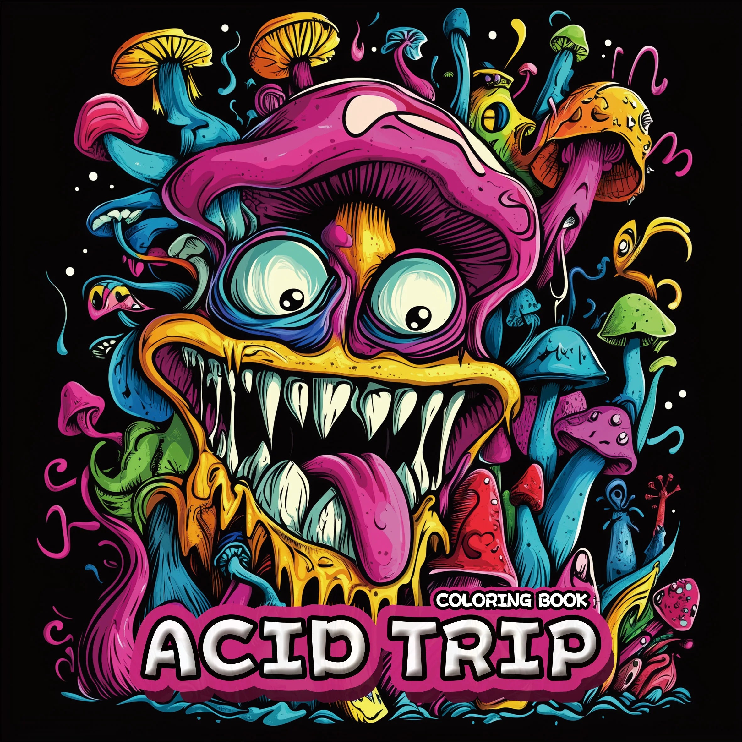 ACID TRIP Bold-easy Patterns Coloring Book for Adults Horror Drawing Book Perfect Gift for Party and Birthday