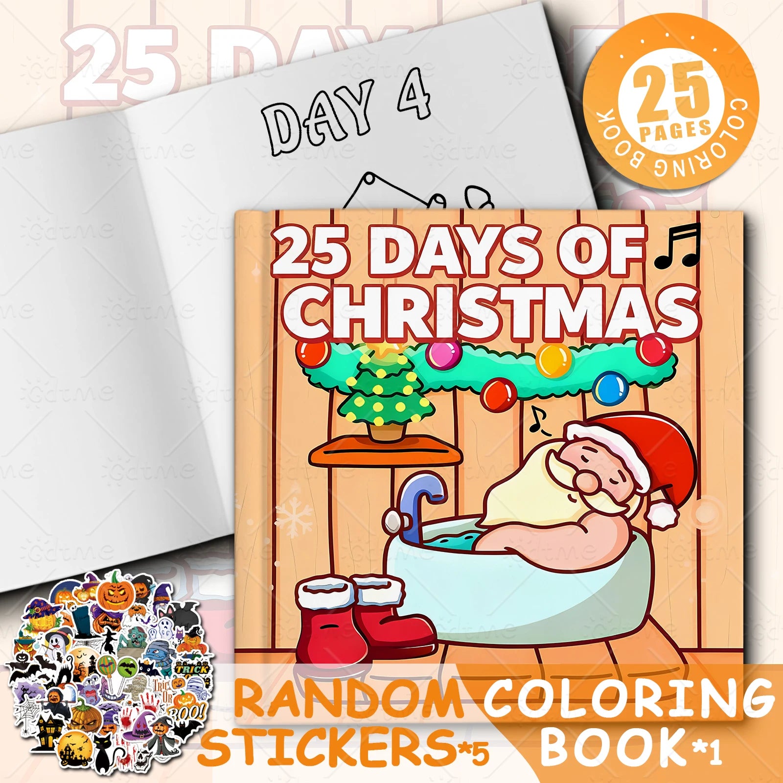 25 DAYSOFF CHRSITMAS Bold-easy Patterns Coloring Book for Adults Cute Drawing Book Perfect Gift for Party and Birthday