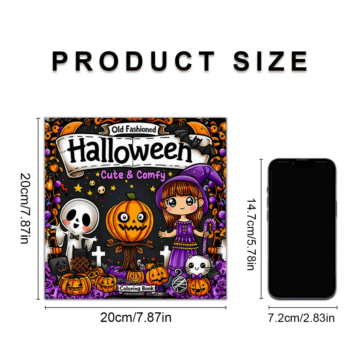 1pc Halloween Coloring Book -Thick Paper for Adults Teens - Cute Cozy Stress Relief Creative Cute Drawing Book DIY Gift Idea ﻿