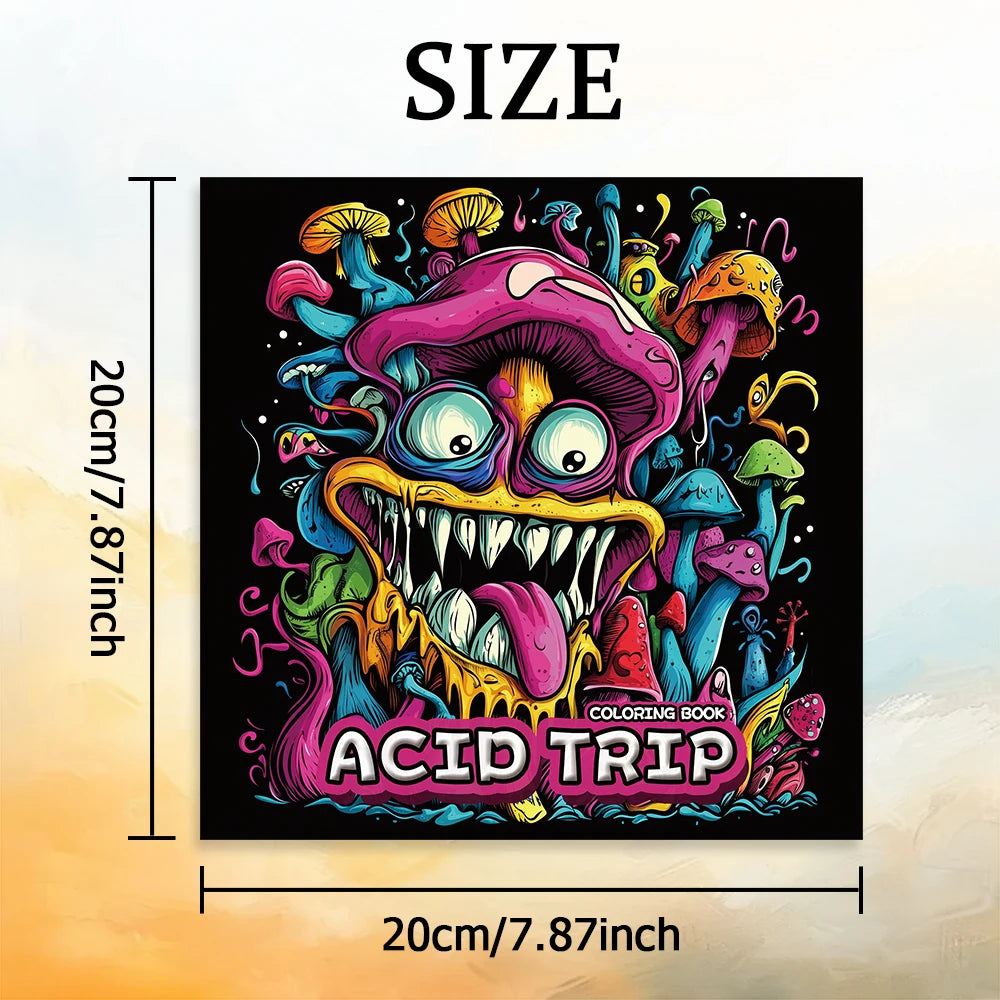 ACID TRIP Bold-easy Patterns Coloring Book for Adults Horror Drawing Book Perfect Gift for Party and Birthday