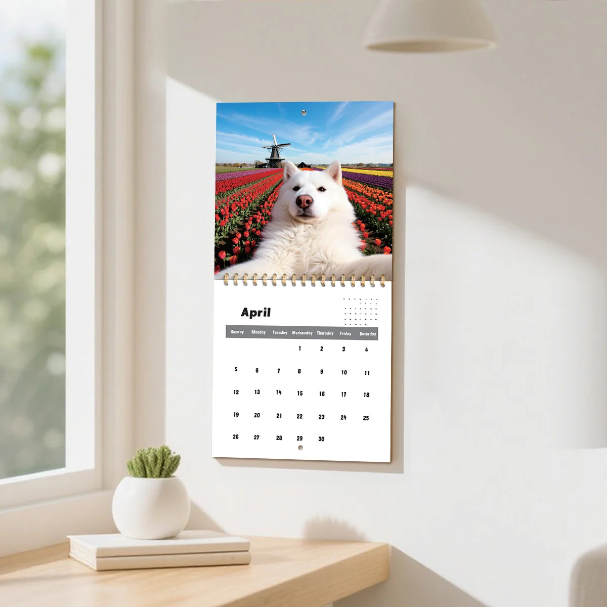 12 Month 2026 Calendar Square Daily Weekly Monthly Planner Fantastic Colors Wall Calendar Cartoon Animal Calendar Home Decor ﻿
