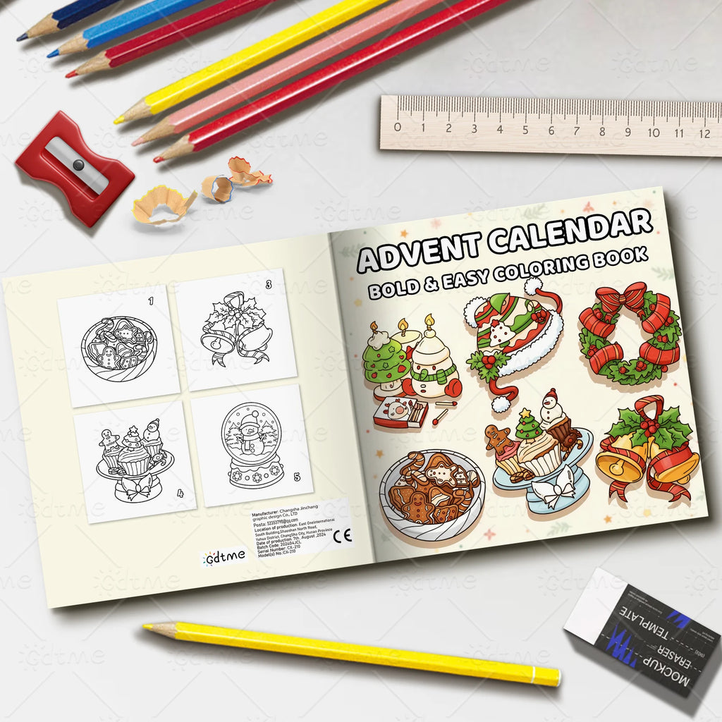 ADVENT CALENIDAR Coloring Book for Adults And Teens 25 pages Christmas Gifts Educational Graffiti Painting Book Drawing ﻿