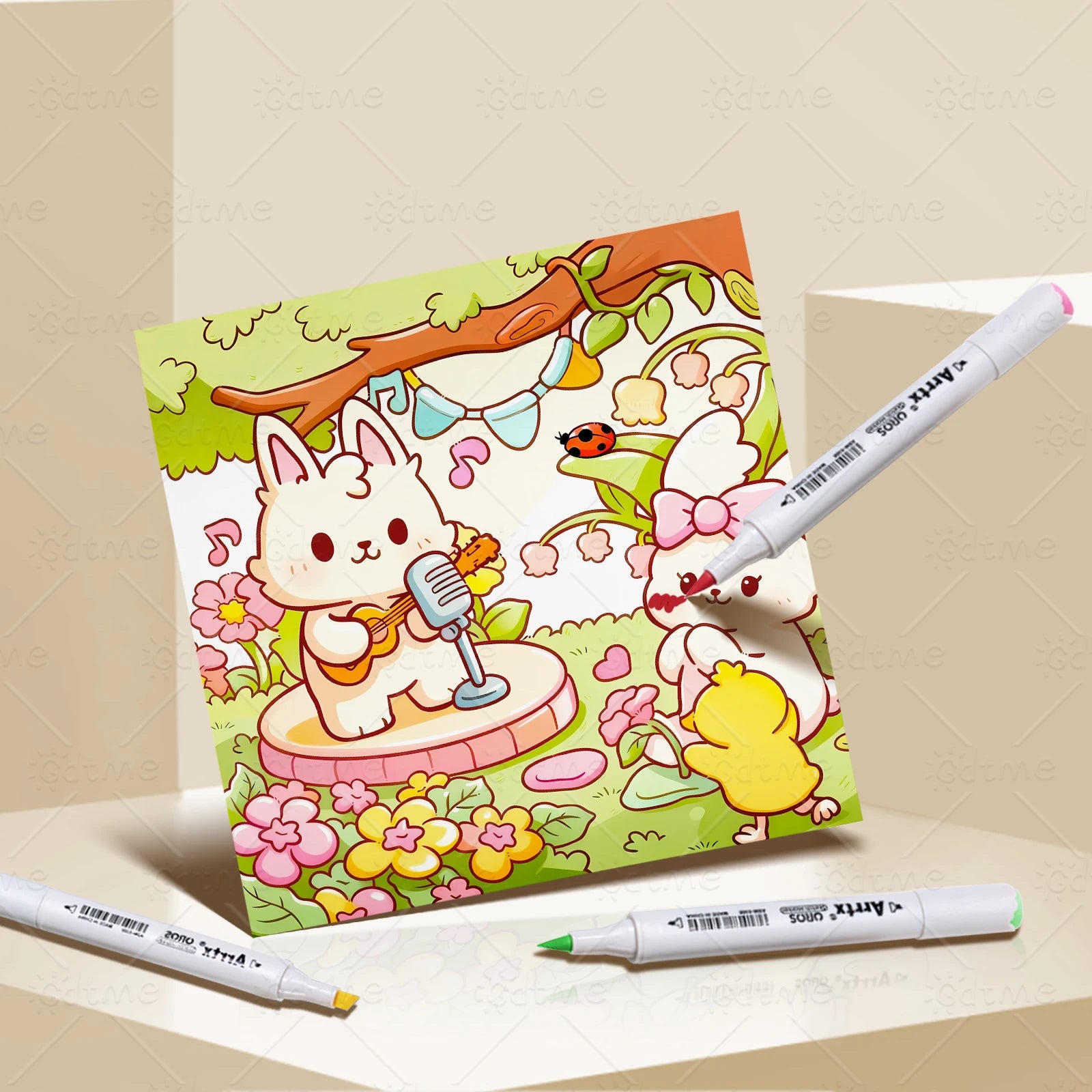 24 Pages LITTLE FRIENDS Coloring Book for Adult | Colouring Book, Drawing Supplies for Christmas, Thanksgiving