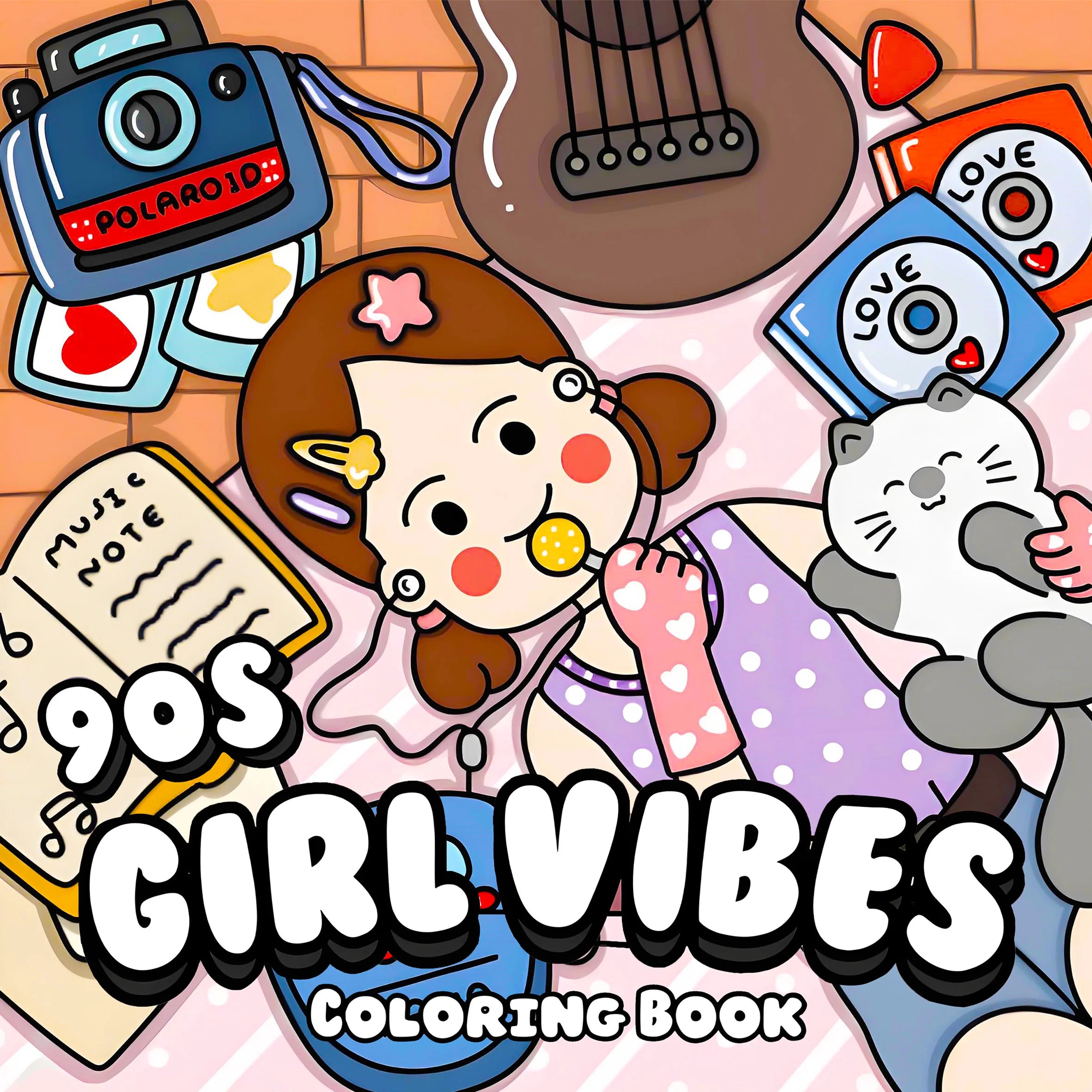 90's GIRL VIBES: Coloring Book for Adults Featuring Cute Cozy Daily Activities for Relaxation (Cozy Spaces Coloring)