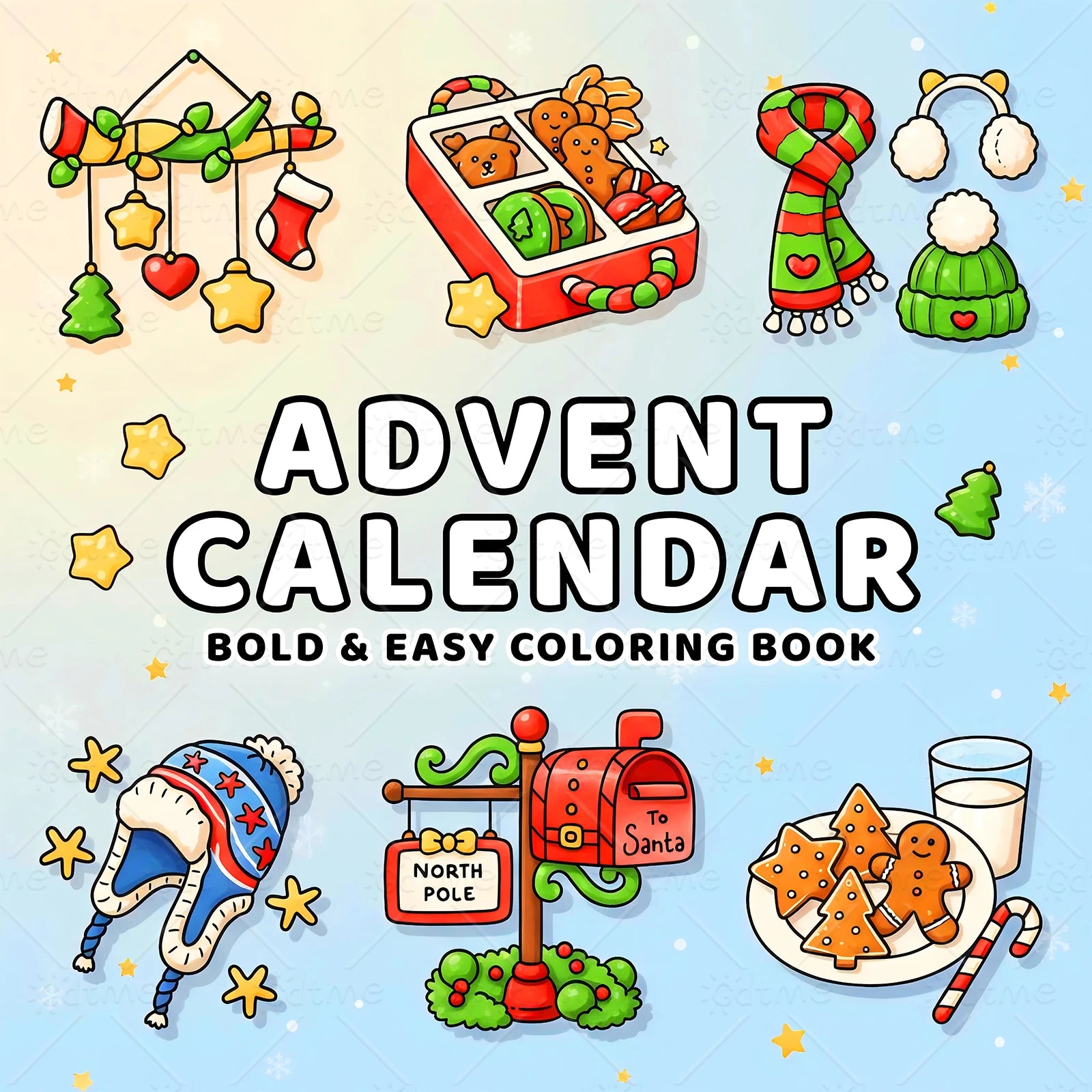 ADVENT CALEINIIDAIR Coloring Book for Adult Christmas Theme Montessori Gift Educational Graffiti Painting Book Drawing Games Toy