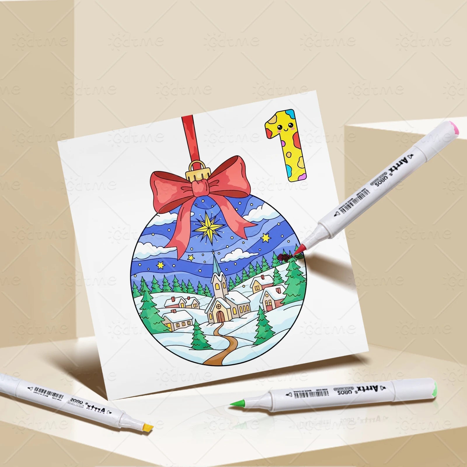 ADVENT CALENDAR CHRISTMAS Bold-easy Patterns Coloring Book for Adults Cute Drawing Book Perfect Gift for Party and Birthday