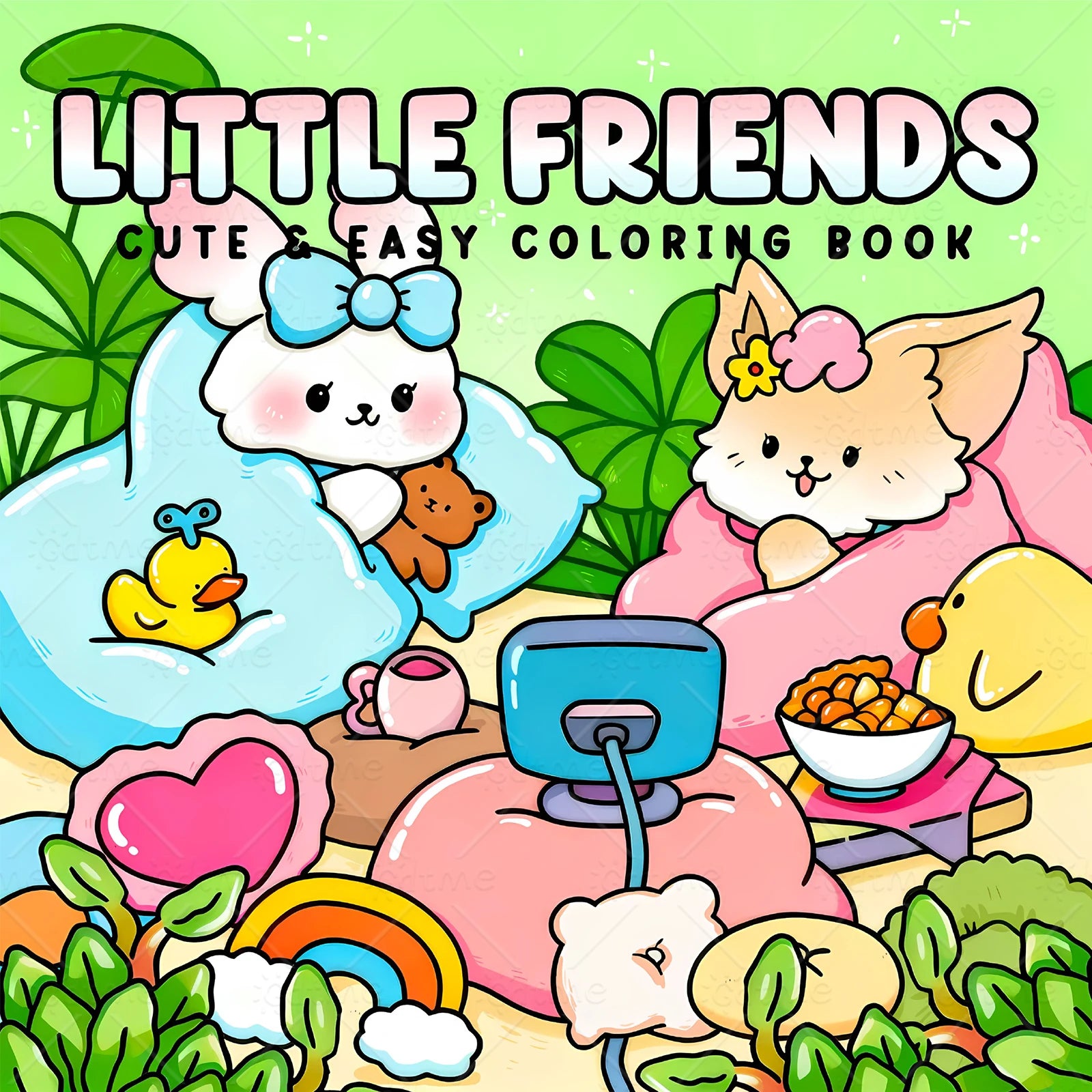 24 Pages LITTLE FRIENDS Coloring Book for Adult | Colouring Book, Drawing Supplies for Christmas, Thanksgiving