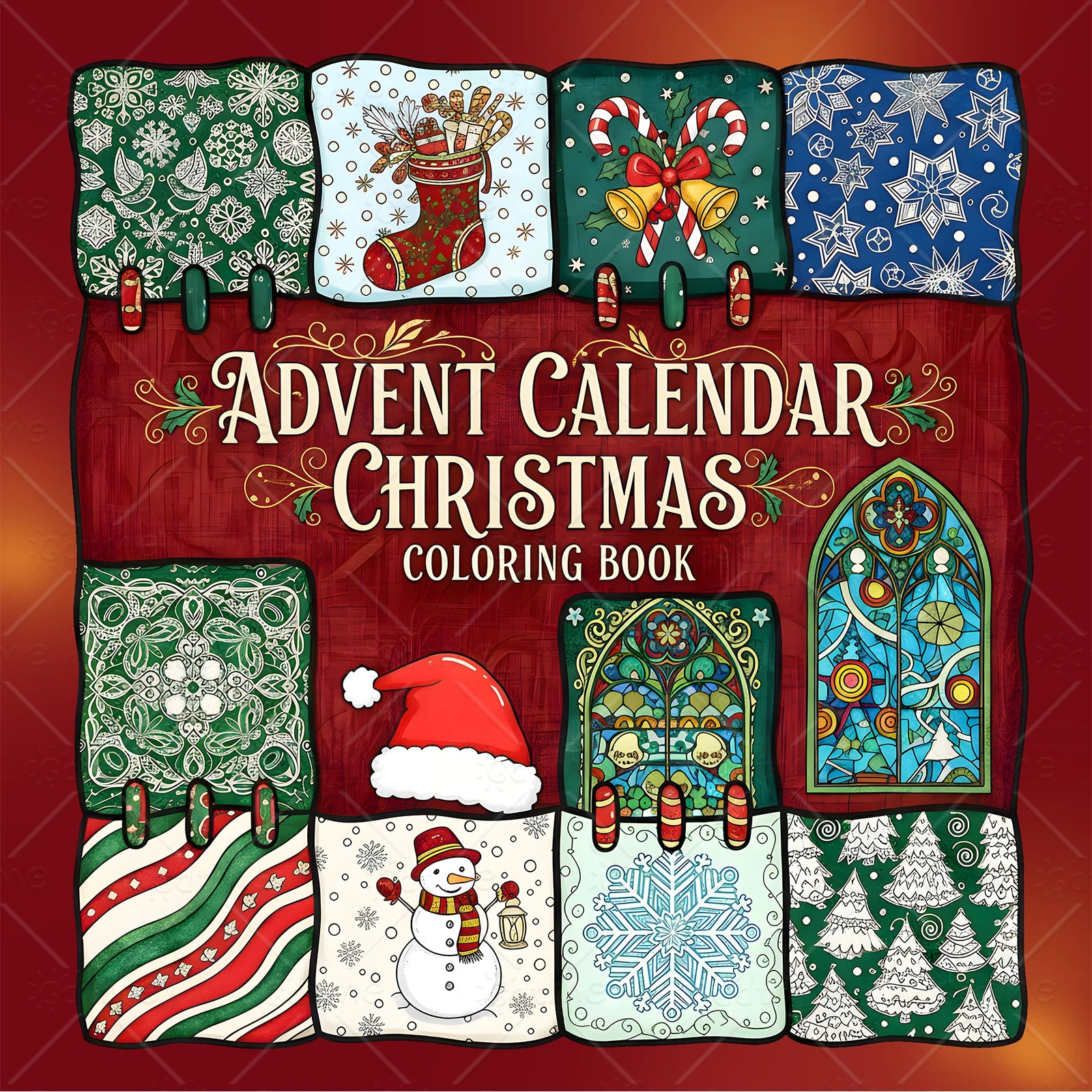 25 DAYSOFF CHRSITMAS Bold-easy Patterns Coloring Book for Adults Cute Drawing Book Perfect Gift for Party and Birthday