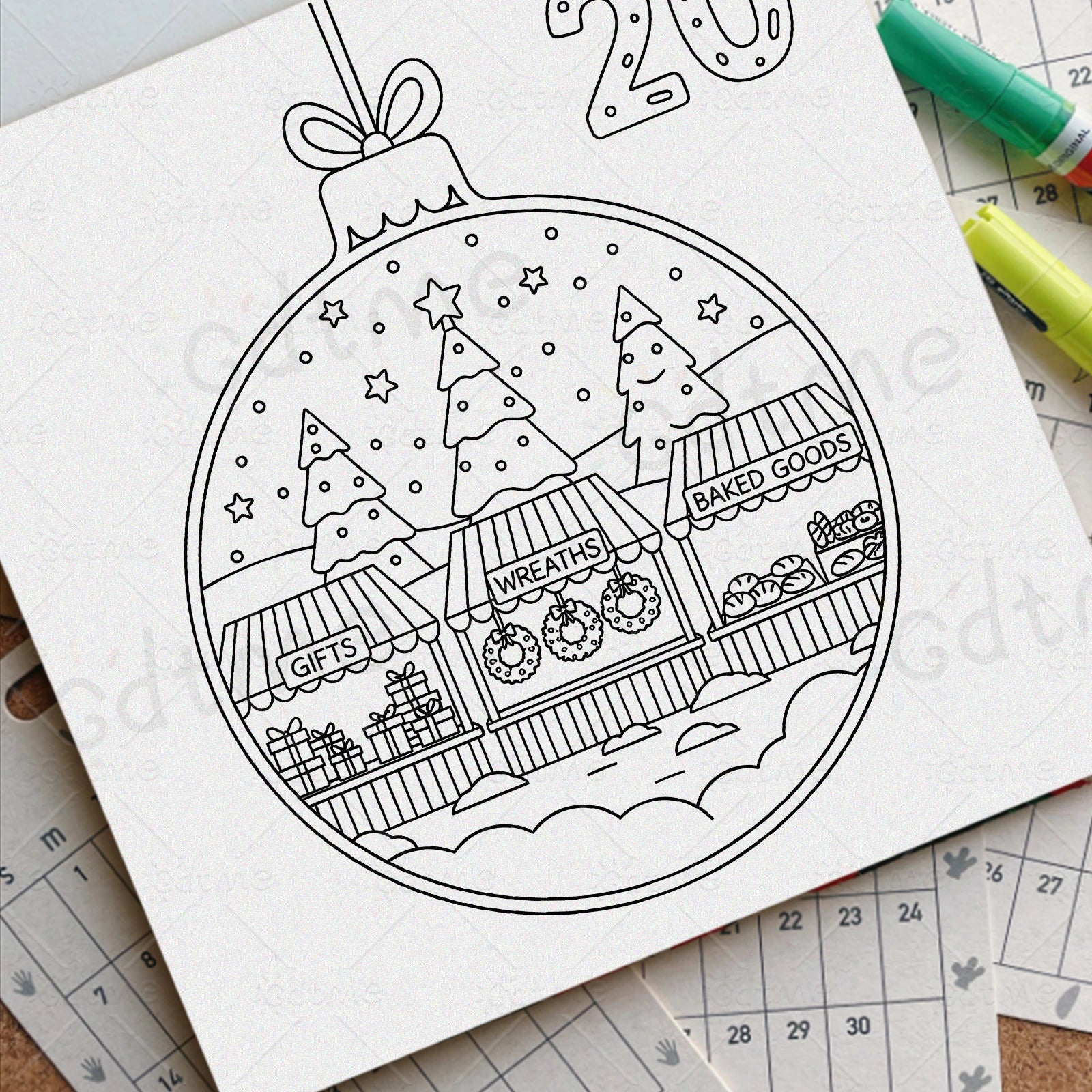 ADVENT CALENDAR CHRISTMAS Bold-easy Patterns Coloring Book for Adults Cute Drawing Book Perfect Gift for Party and Birthday