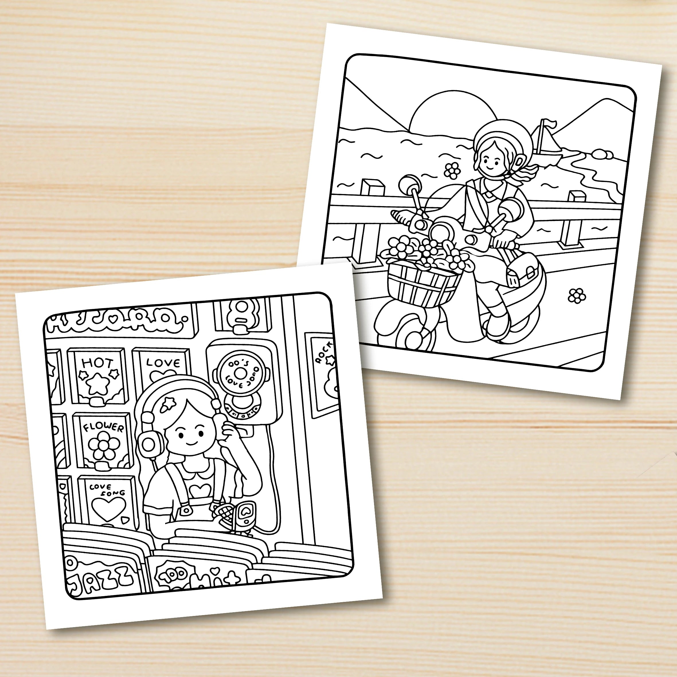 90's GIRL VIBES: Coloring Book for Adults Featuring Cute Cozy Daily Activities for Relaxation (Cozy Spaces Coloring)