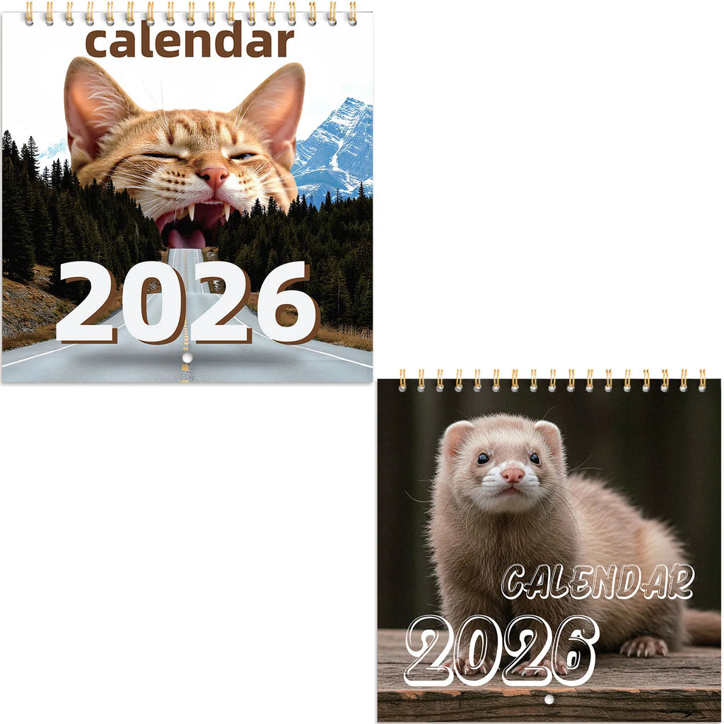 2026 Cute Animal Calendar Planner with Monthly Layouts - January to December, Birthday & Holiday Gift ,Christmas, Halloween