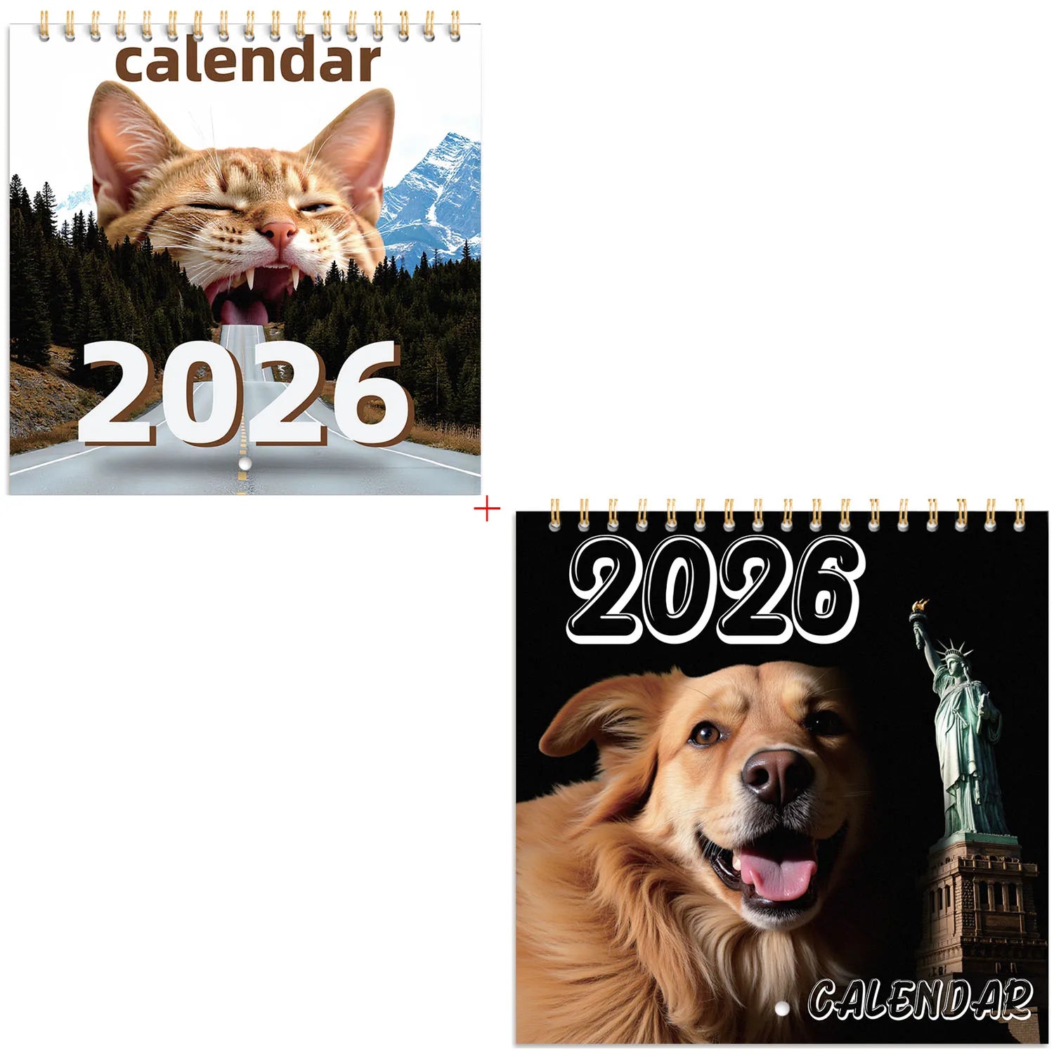 12 Month 2026 Calendar Square Daily Weekly Monthly Planner Fantastic Colors Wall Calendar Cartoon Animal Calendar Home Decor ﻿
