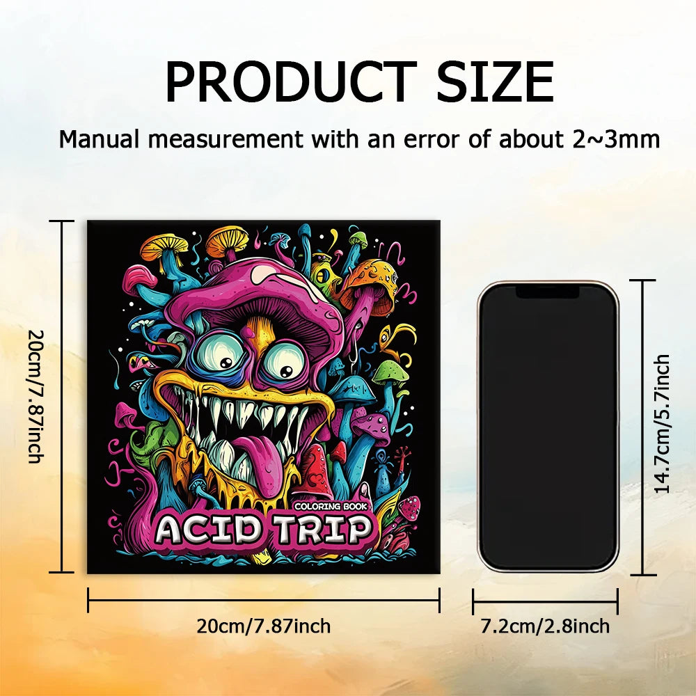 ACID TRIP Bold-easy Patterns Coloring Book for Adults Horror Drawing Book Perfect Gift for Party and Birthday