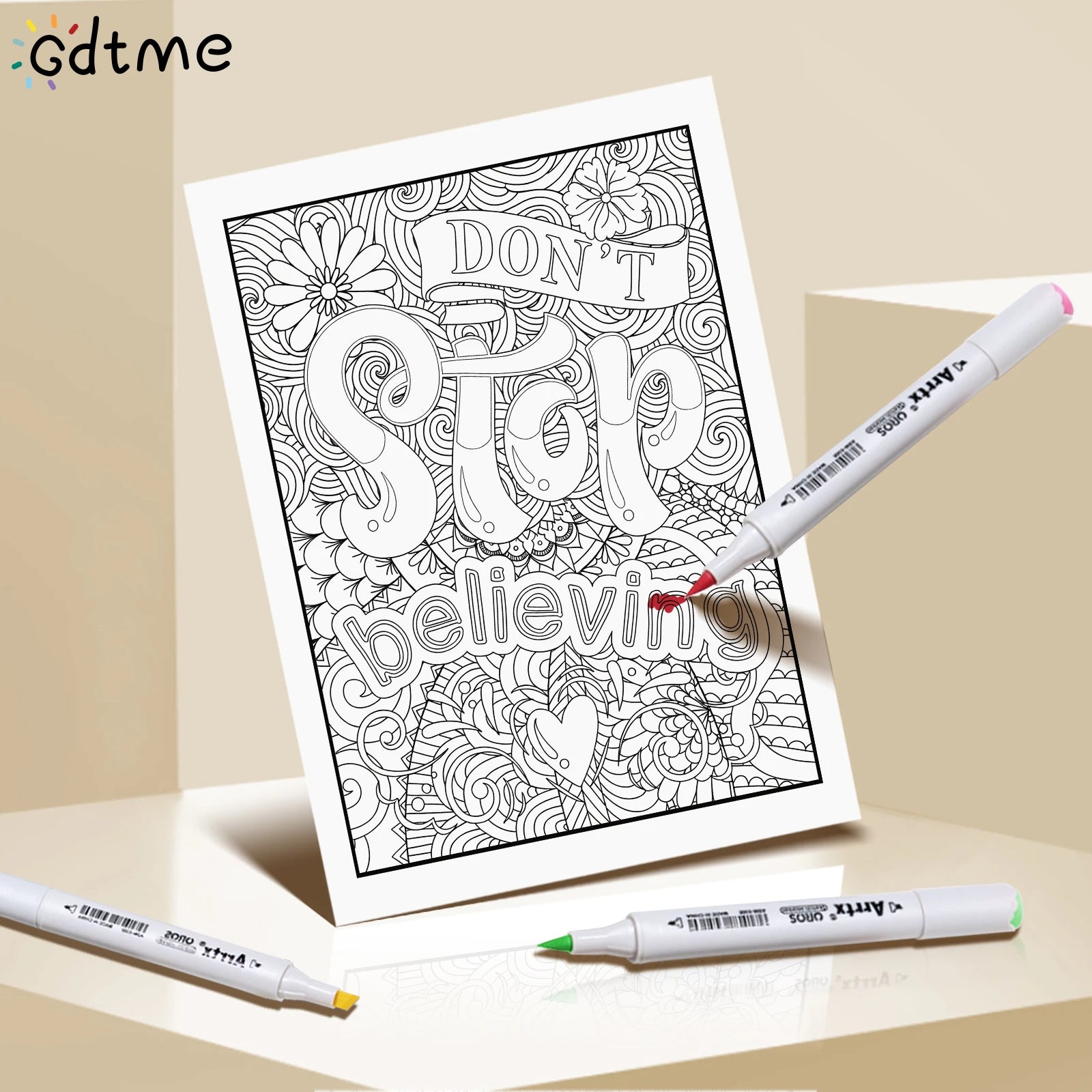 1pc Art Coloring Book 24 Page For Adults Gift For Birthday Party Relieve Stress Kill Time Graffiti Painting Drawing Art Book