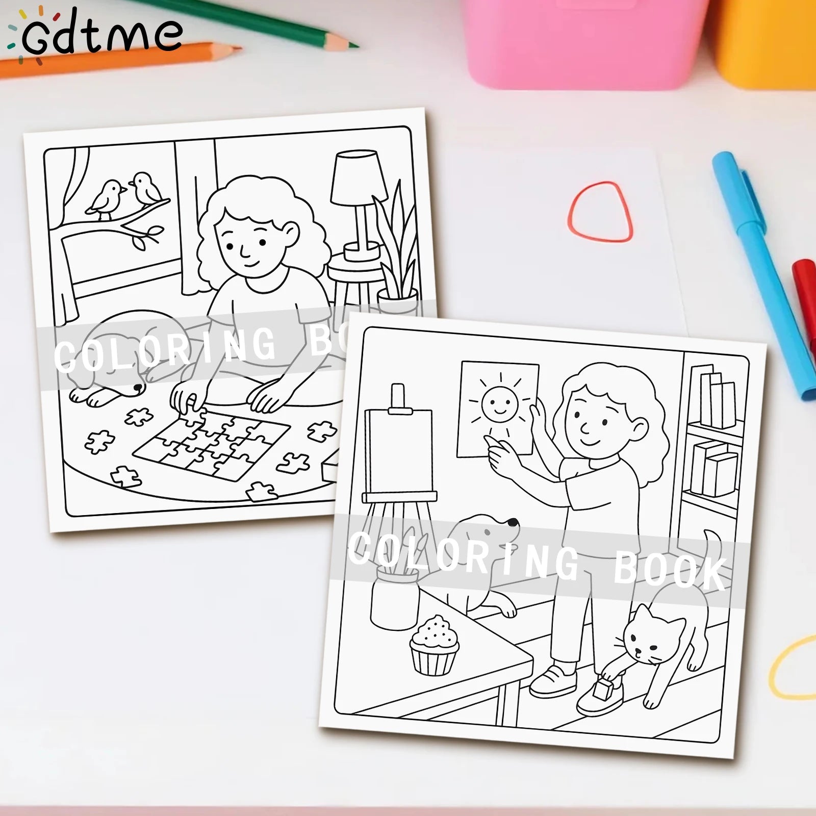 1pc Girl Moments Bold-easy Patterns Coloring Book for Adults Cute Drawing Book Perfect Gift for Party and Birthday