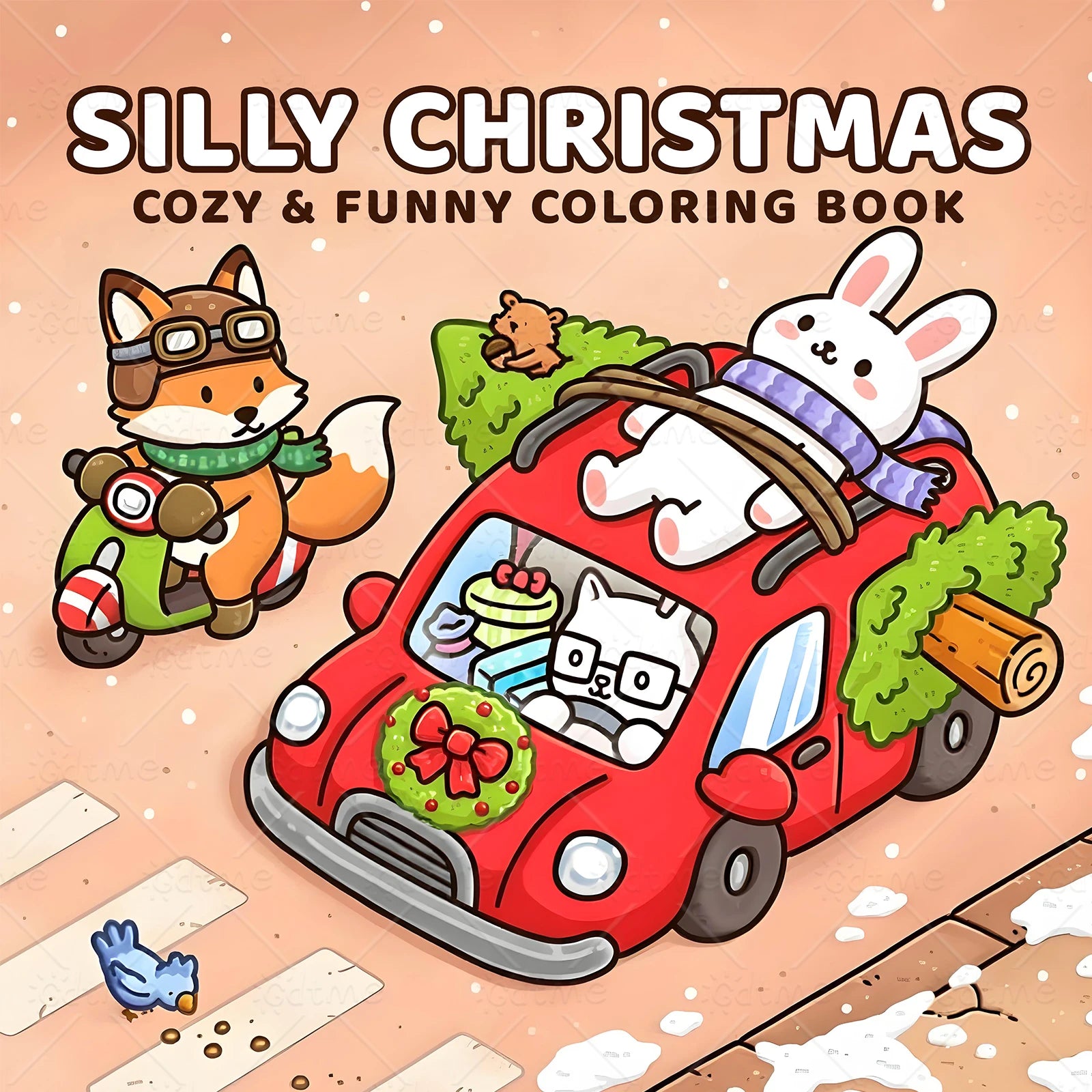 24 Pages LITTLE FRIENDS Coloring Book for Adult | Colouring Book, Drawing Supplies for Christmas, Thanksgiving