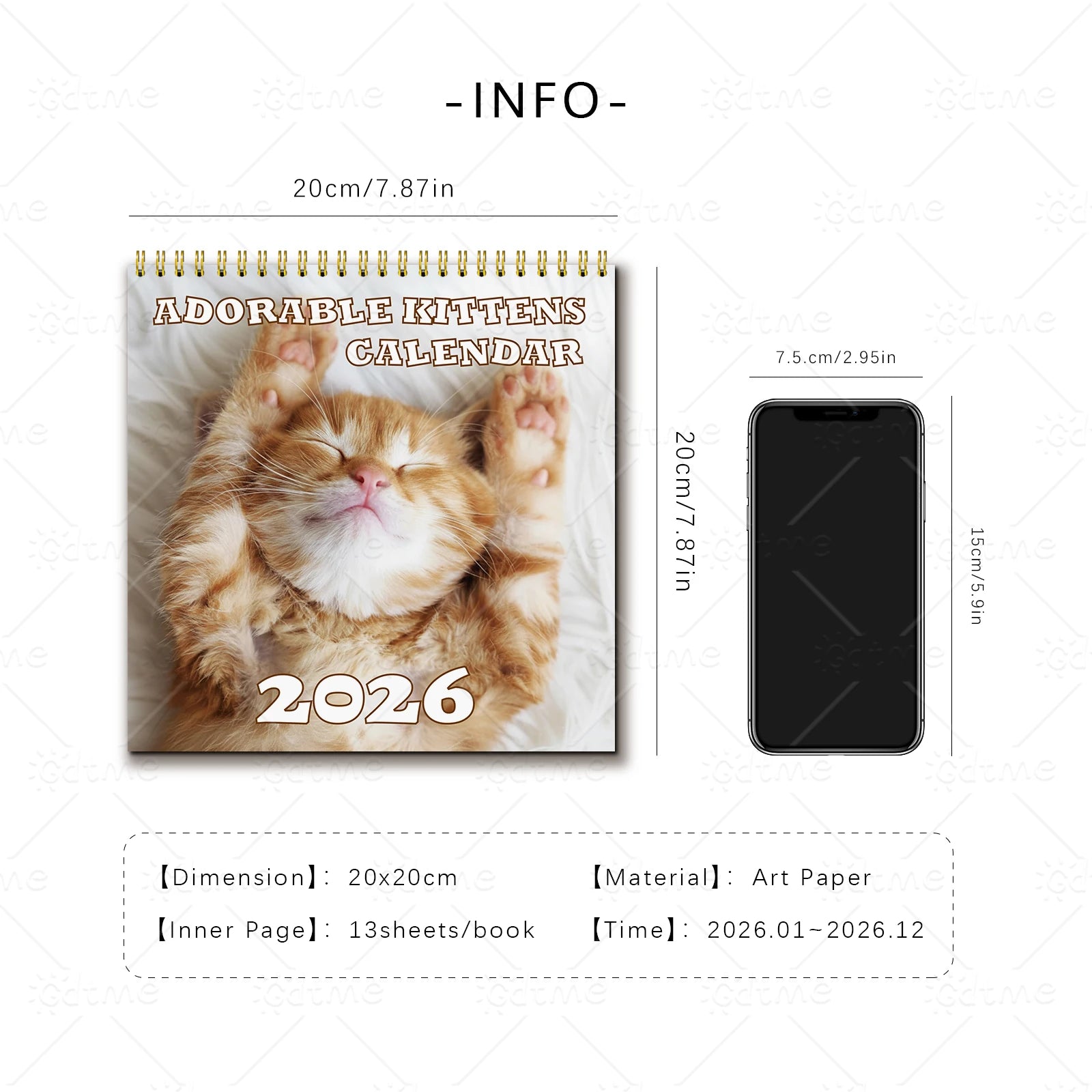 ADORABLE IITTENS CALENDAR Planner with Monthly Layouts - January to December, Birthday & Holiday Gift ,Christmas, Halloween