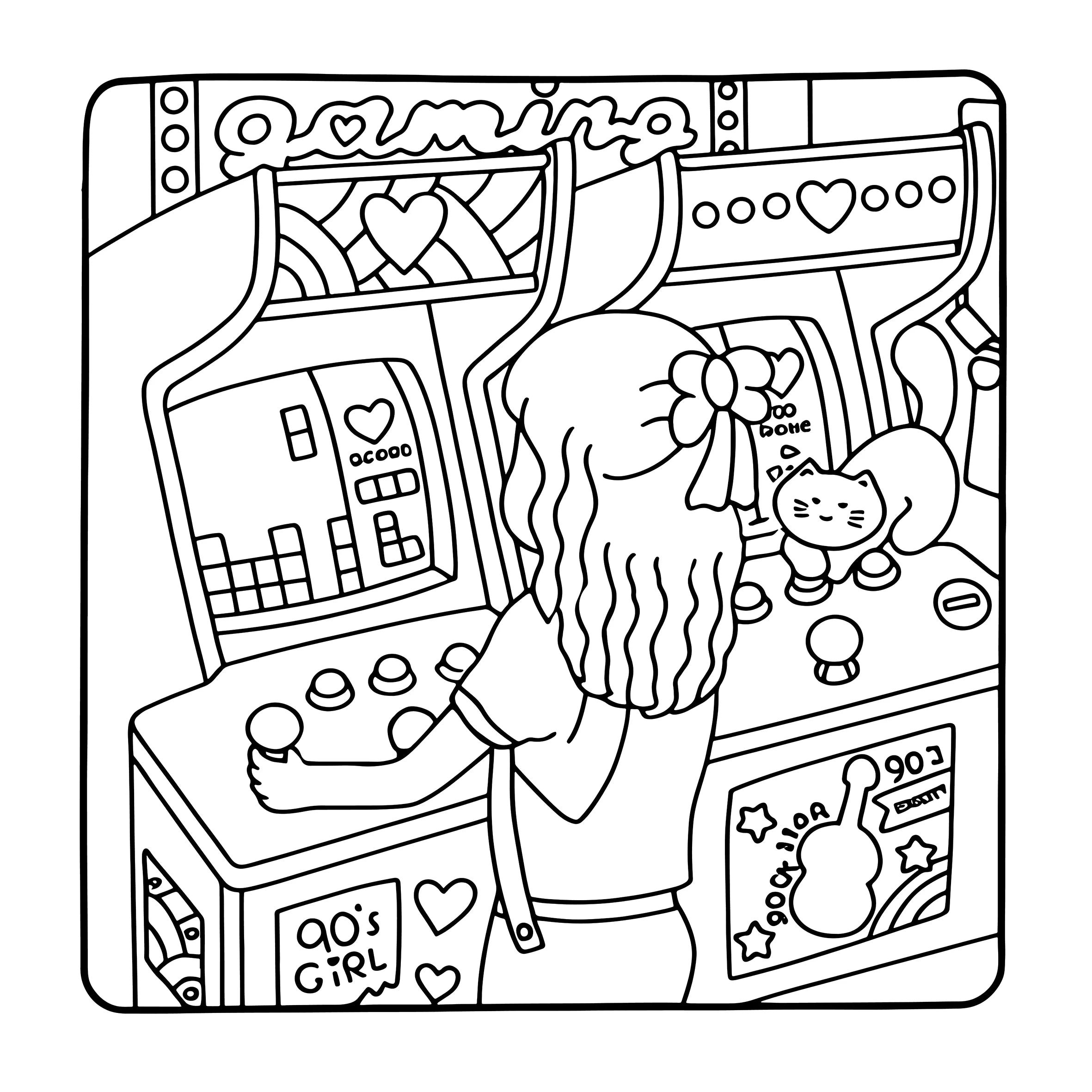 90's GIRL VIBES: Coloring Book for Adults Featuring Cute Cozy Daily Activities for Relaxation (Cozy Spaces Coloring)