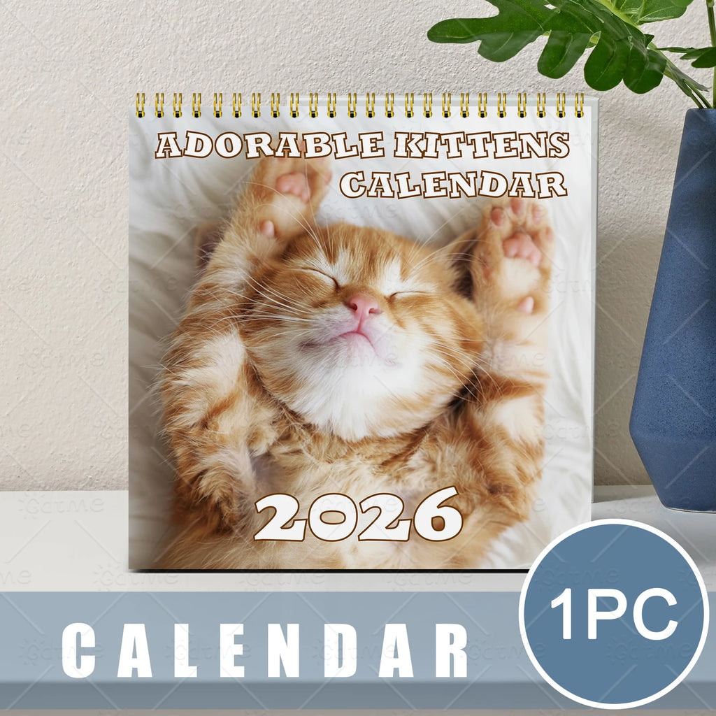 ADORABLE IITTENS CALENDAR Planner with Monthly Layouts - January to December, Birthday & Holiday Gift ,Christmas, Halloween