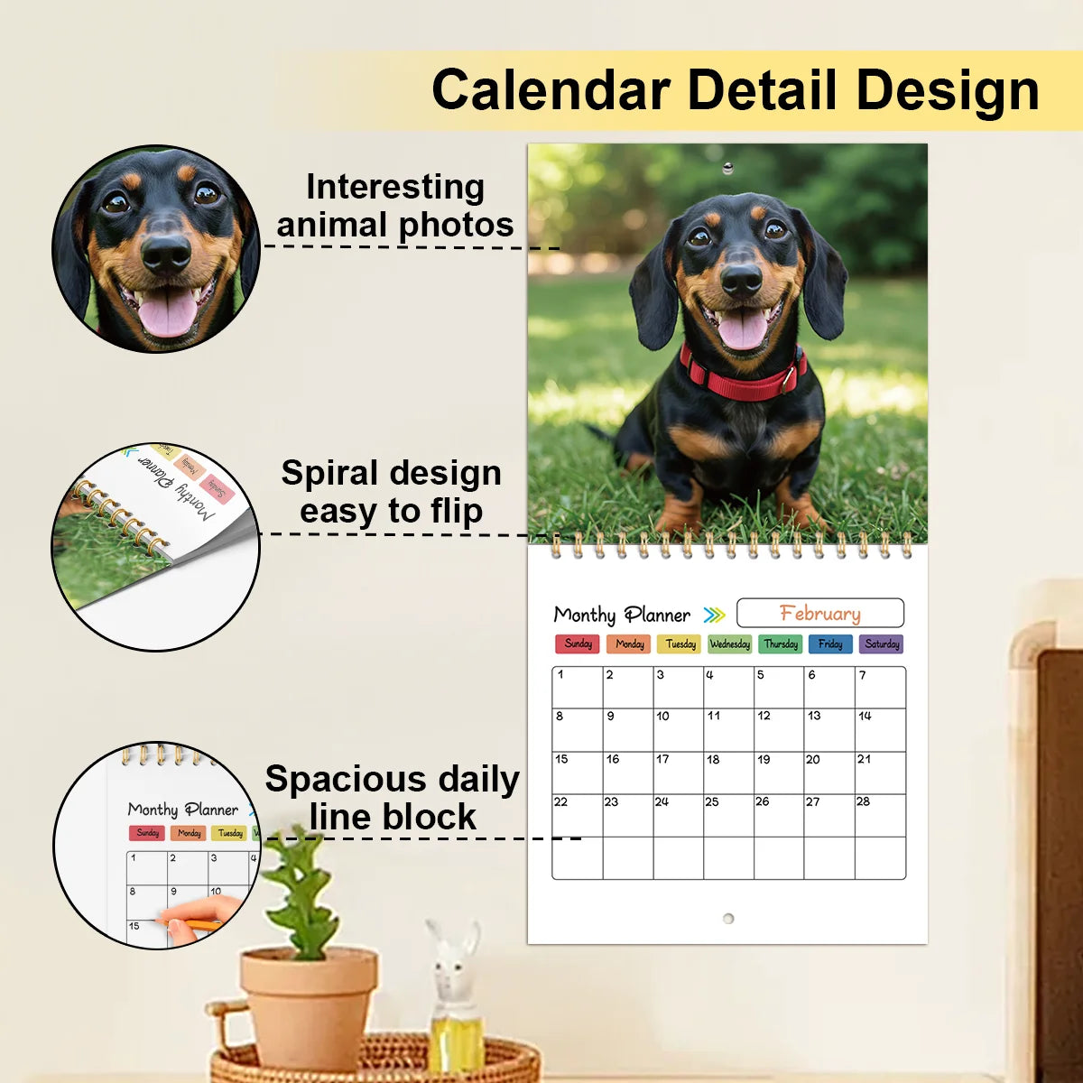 2026 Themed Dog Calendar Creative Animal Calendar Work Plan Calendar Suitable For Bedroom living Room Placement