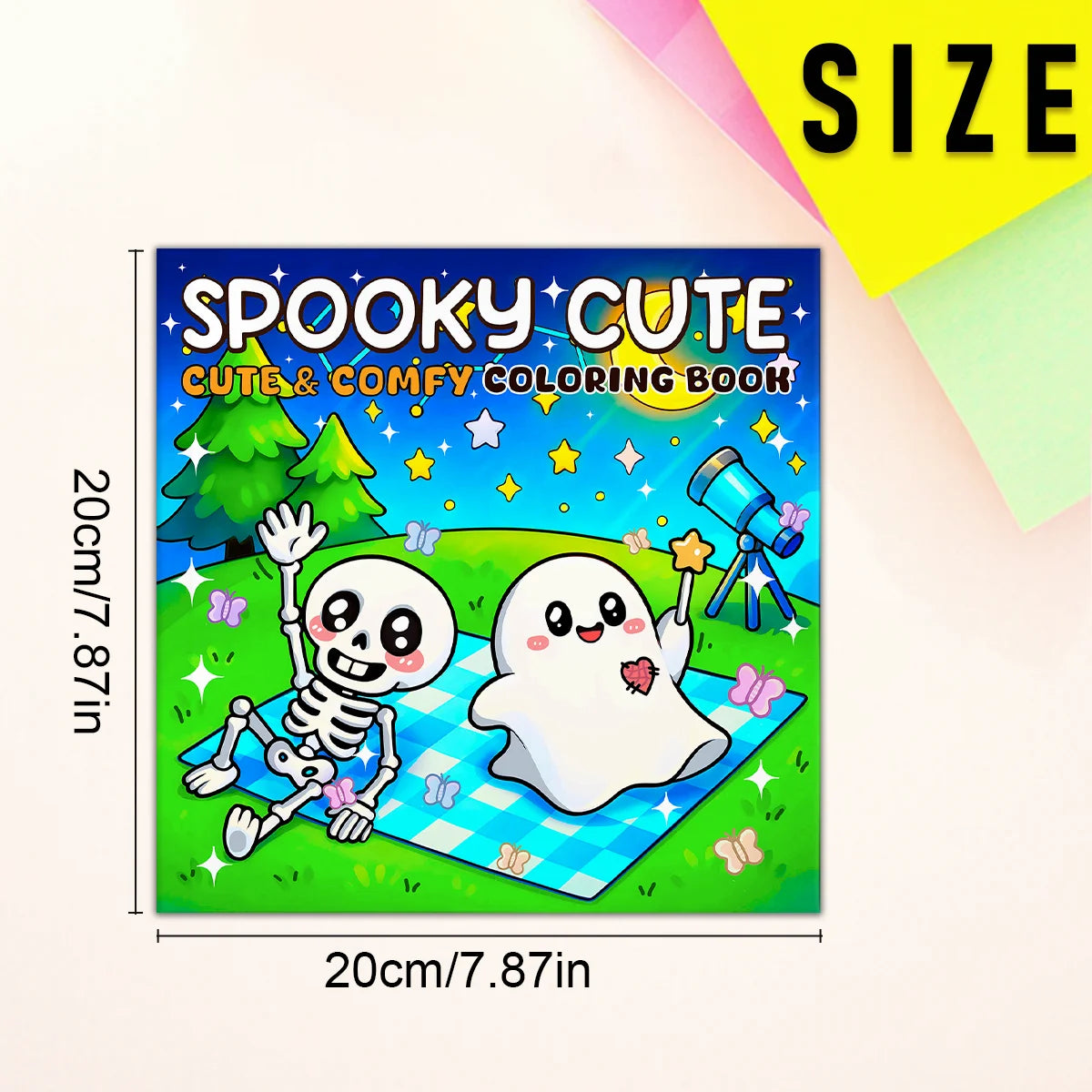 1pc SPOOKY CUTE Bold-easy Patterns Coloring Book for Adults And Teens Cute Drawing Book Perfect Gift for Party and Birthday