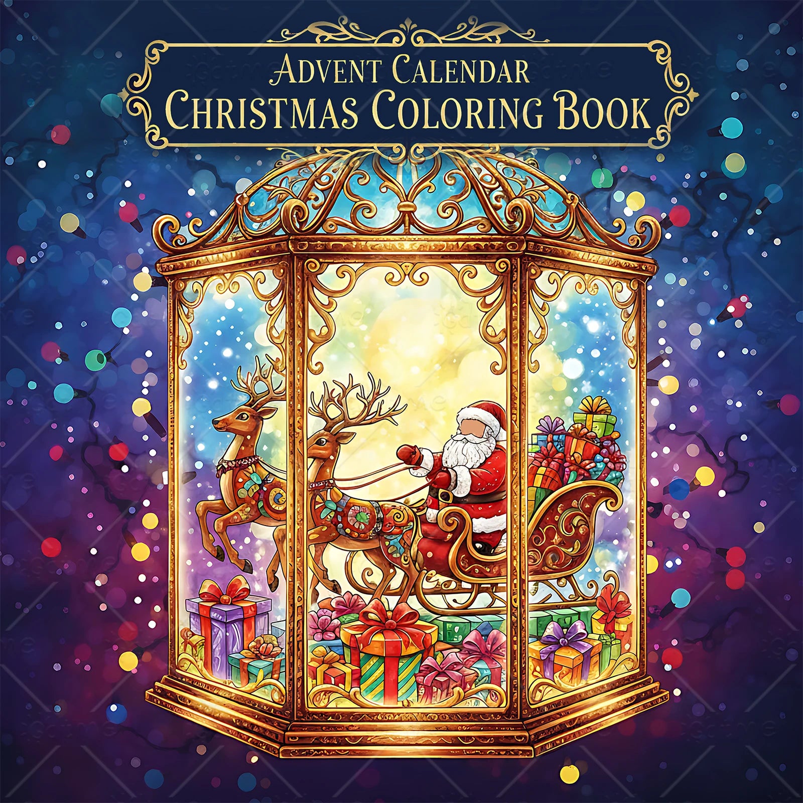 ADVENT CALENDAR CHRISTMAS Bold-easy Patterns Coloring Book for Adults Cute Drawing Book Perfect Gift for Party and Birthday