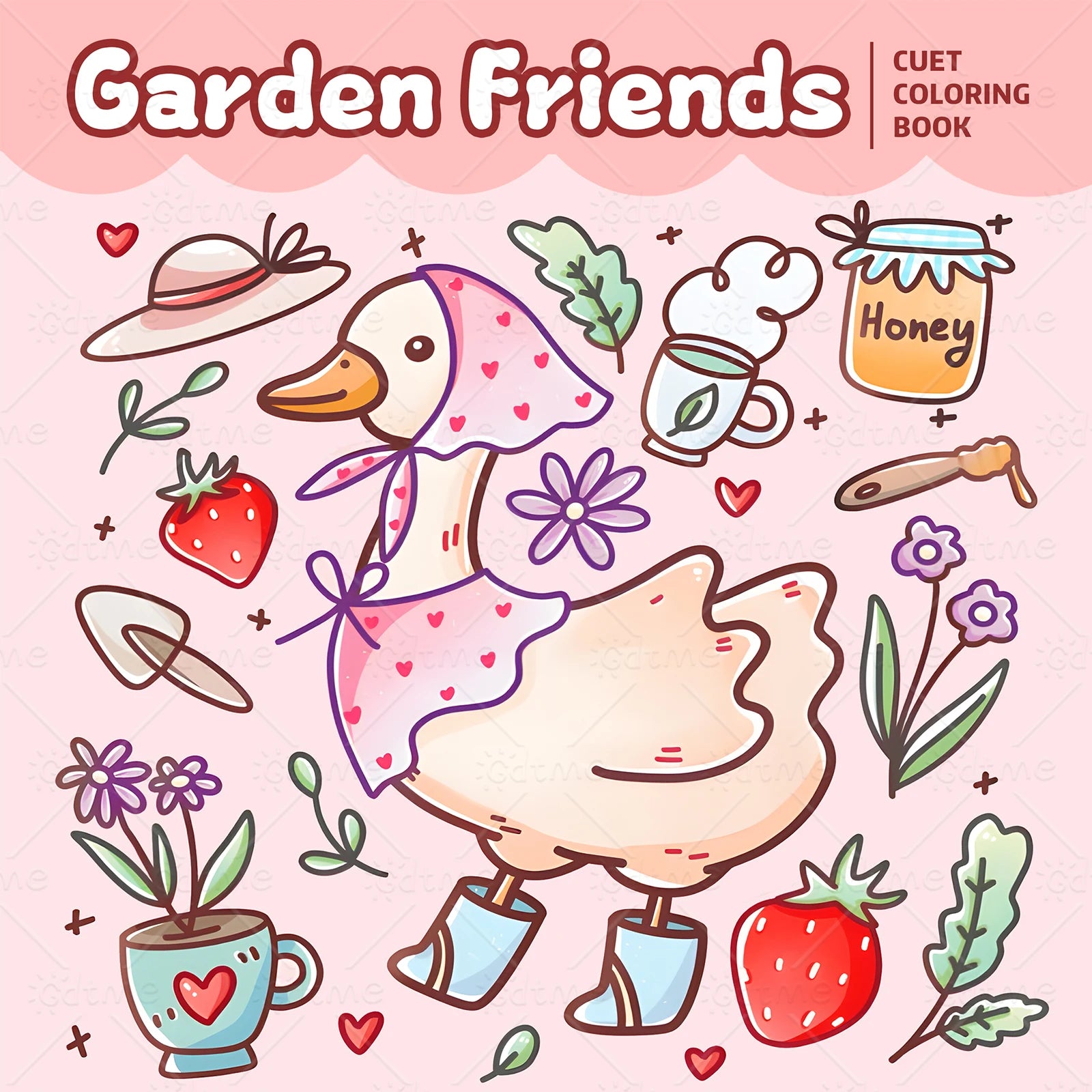 24 Pages LITTLE FRIENDS Coloring Book for Adult | Colouring Book, Drawing Supplies for Christmas, Thanksgiving