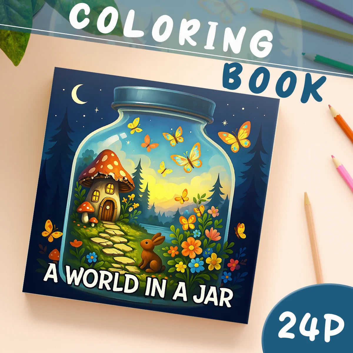 A WORLDIN A JAR : Coloring Book for Adults Featuring Cute Cozy Daily Activities for Relaxation (Cozy Spaces Coloring)
