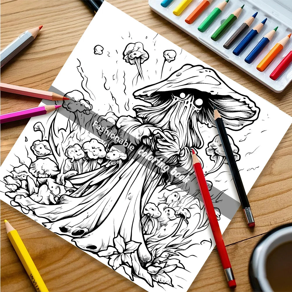 ACID TRIP Bold-easy Patterns Coloring Book for Adults Horror Drawing Book Perfect Gift for Party and Birthday