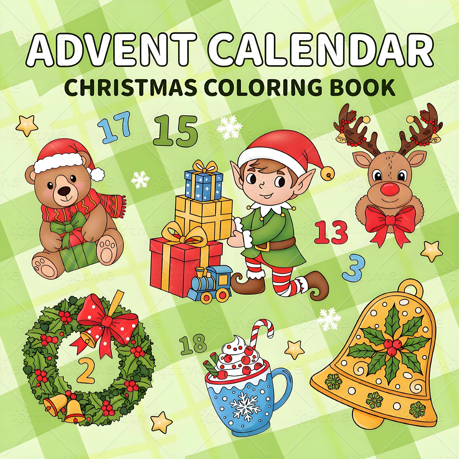 25 DAYSOFF CHRSITMAS Bold-easy Patterns Coloring Book for Adults Cute Drawing Book Perfect Gift for Party and Birthday