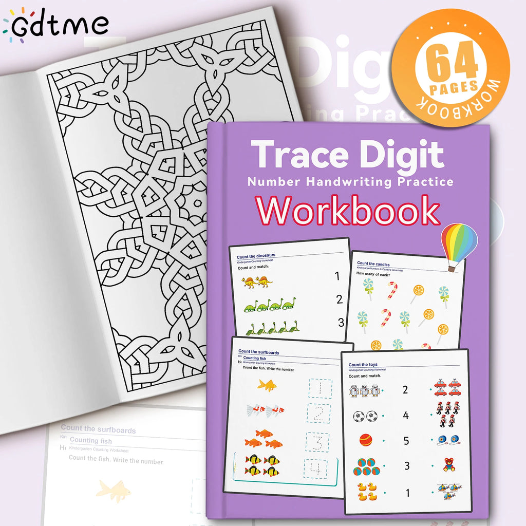 64 Pages Filled in With Numbers Logical Thinking Training Fun Math Exercise Book