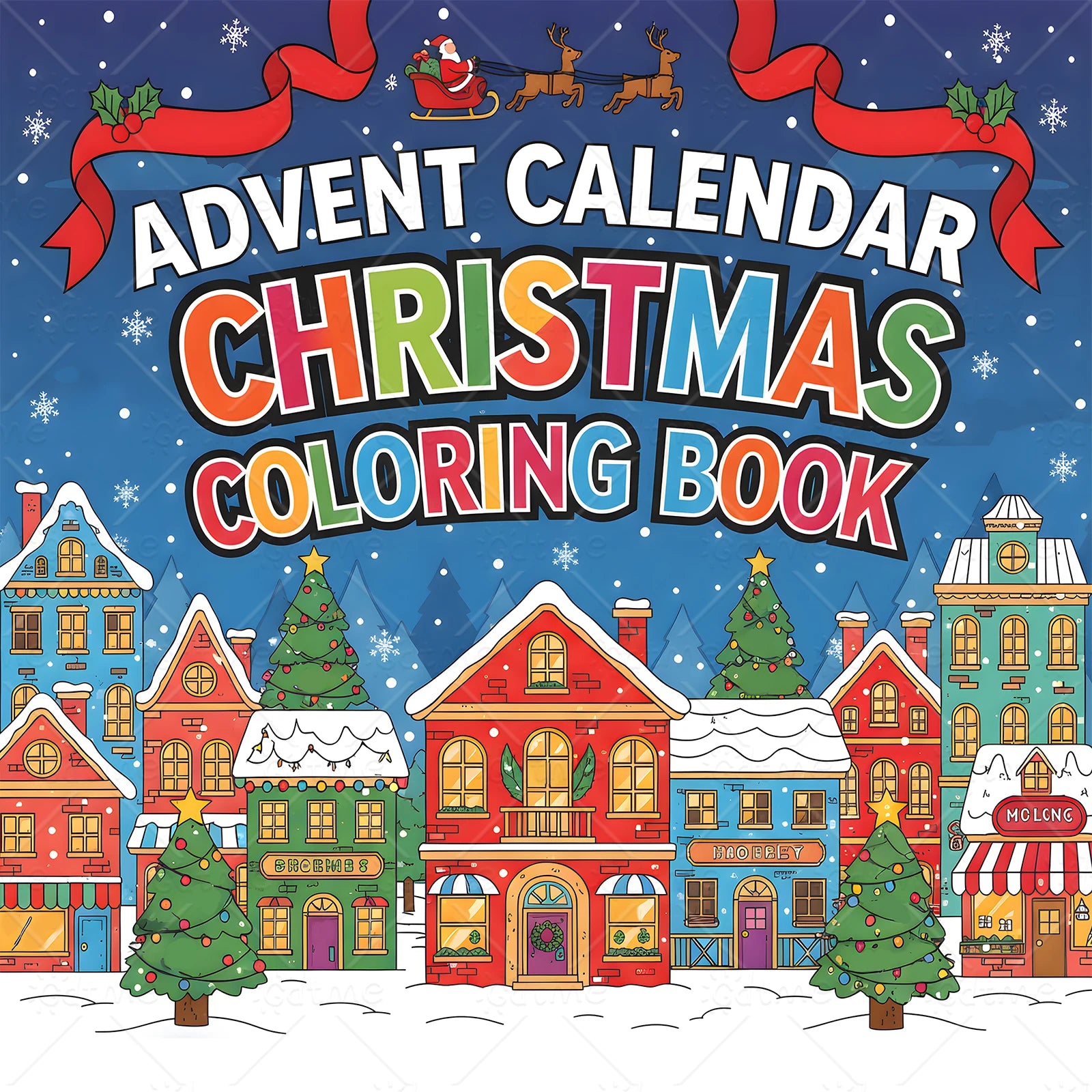 25 DAYSOFF CHRSITMAS Bold-easy Patterns Coloring Book for Adults Cute Drawing Book Perfect Gift for Party and Birthday