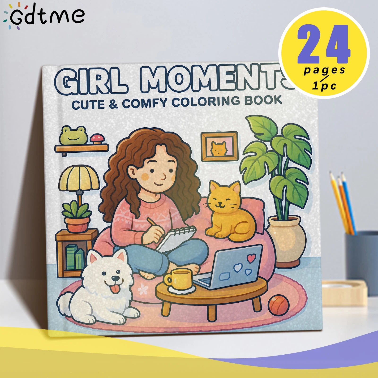1pc Girl Moments Bold-easy Patterns Coloring Book for Adults Cute Drawing Book Perfect Gift for Party and Birthday