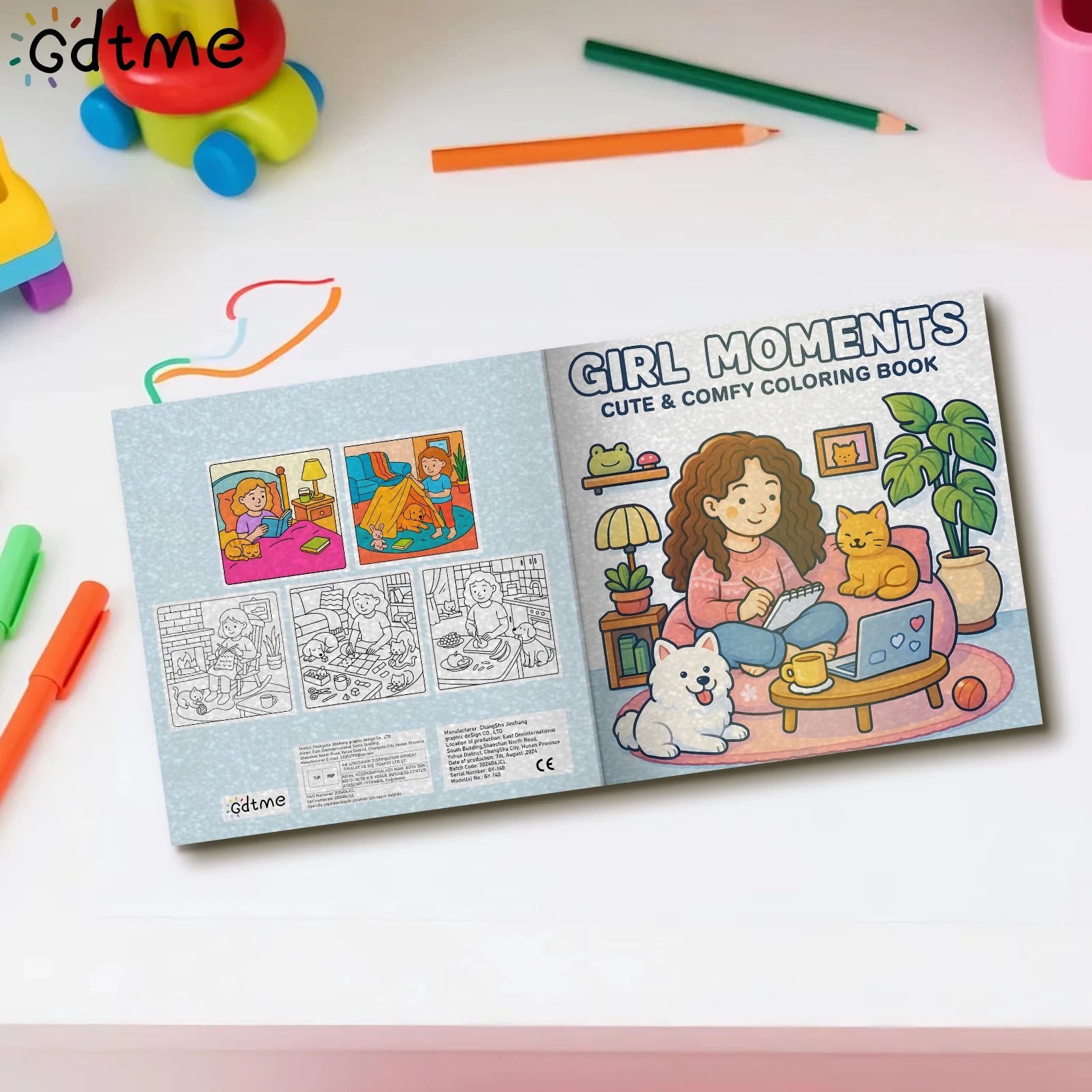 1pc Girl Moments Bold-easy Patterns Coloring Book for Adults Cute Drawing Book Perfect Gift for Party and Birthday