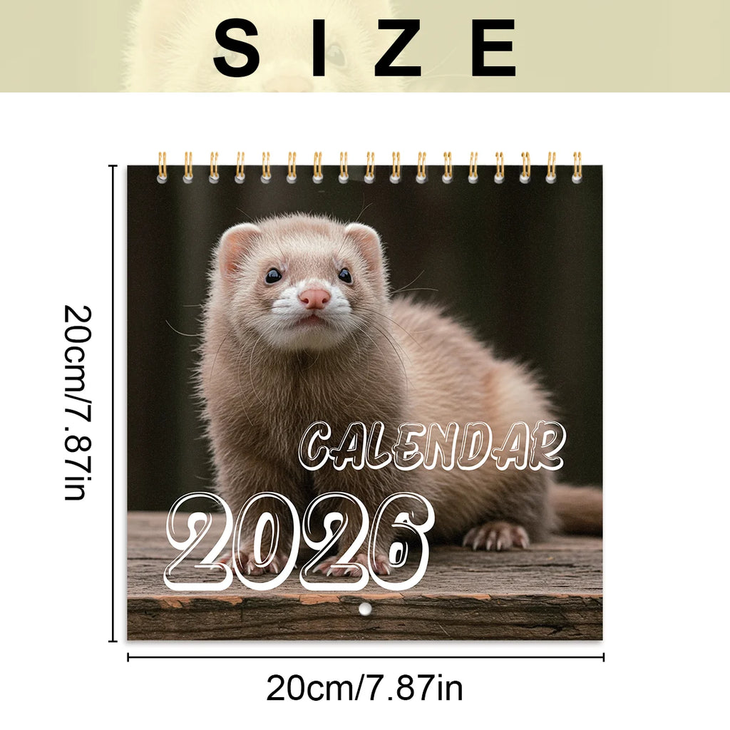 2026 Cute Animal Calendar Planner with Monthly Layouts - January to December, Birthday & Holiday Gift ,Christmas, Halloween