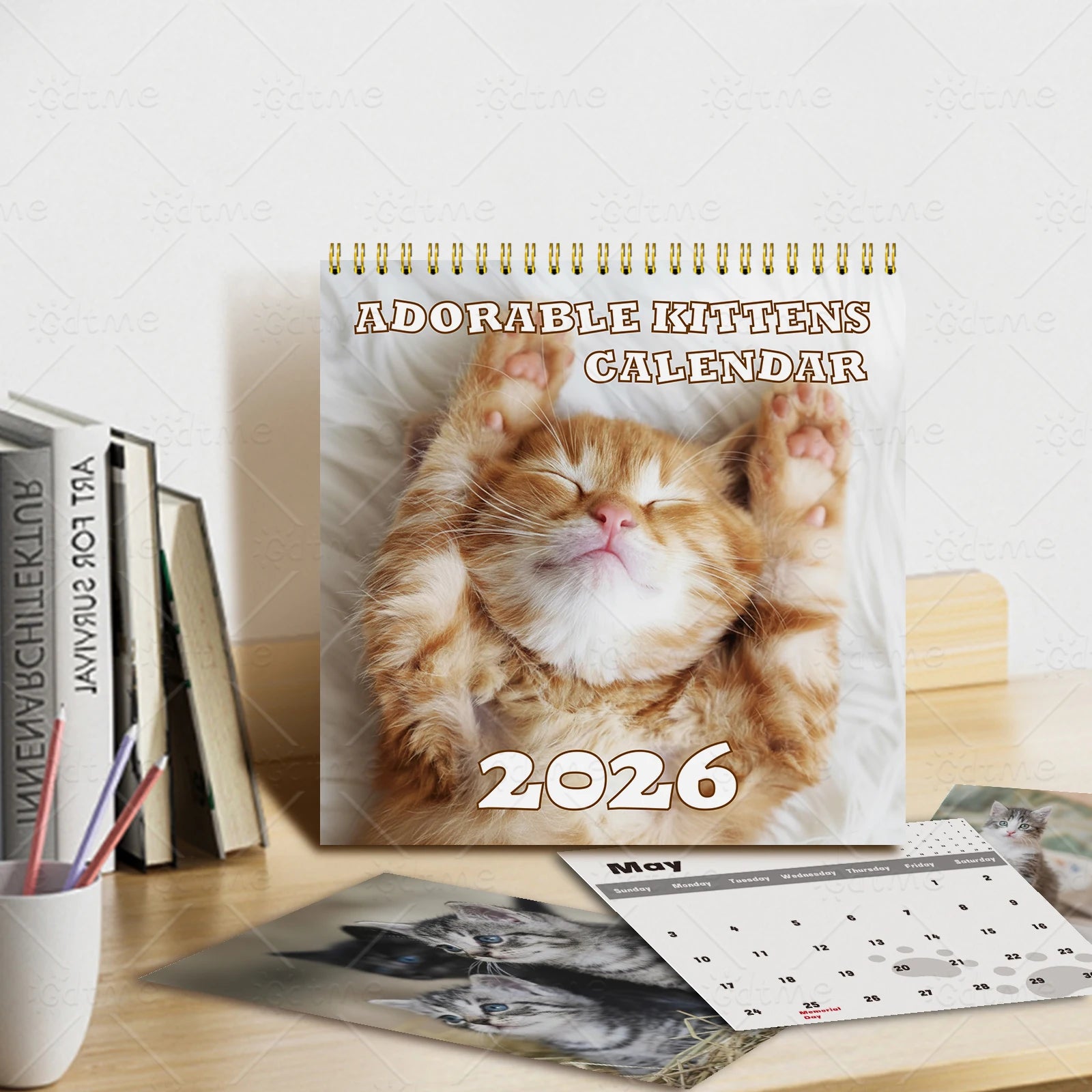 ADORABLE IITTENS CALENDAR Planner with Monthly Layouts - January to December, Birthday & Holiday Gift ,Christmas, Halloween